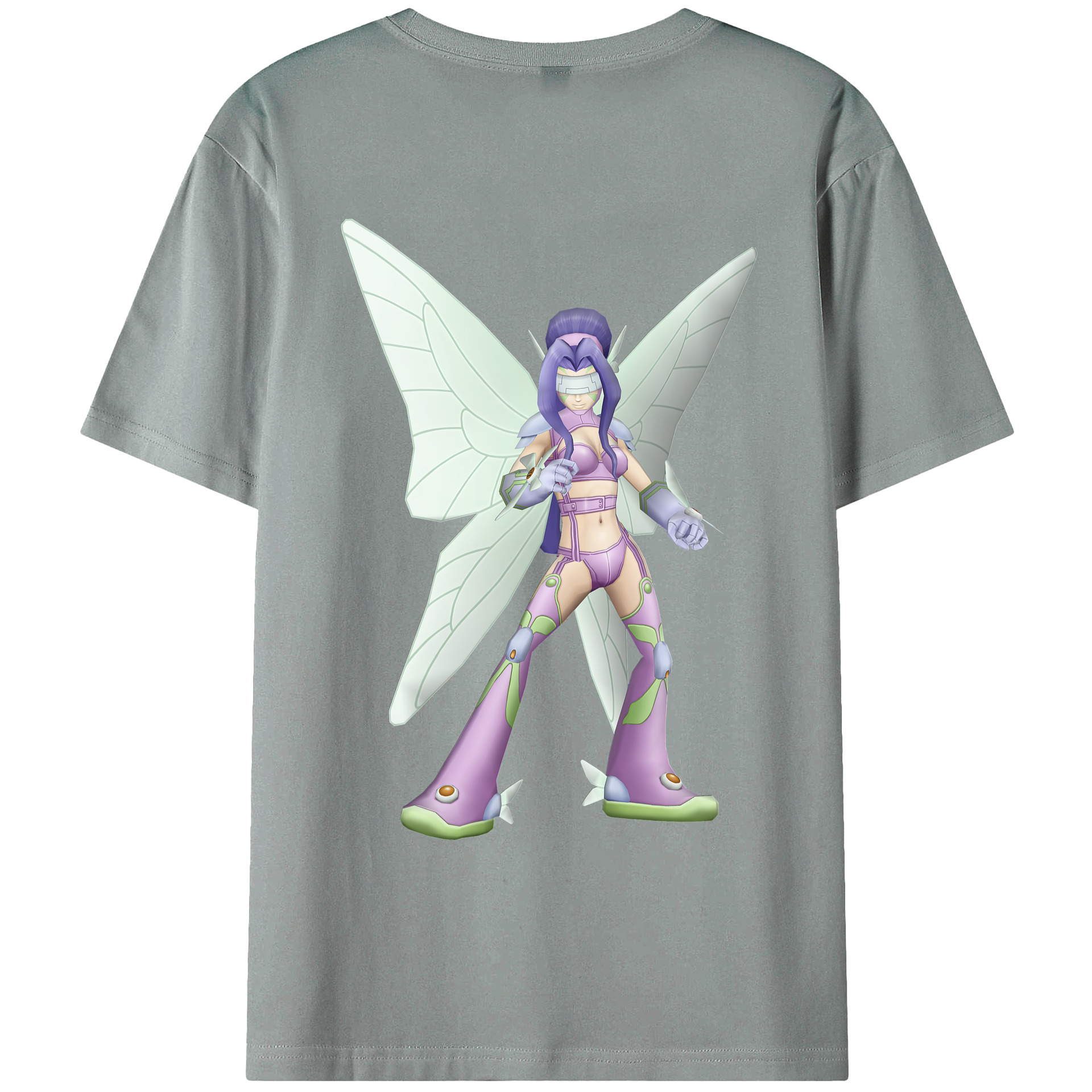 （画像用） Digimon デジタルモンスター/デジモン 綿100％ メンズ半袖Tシャツ（バックプリント） 通気性